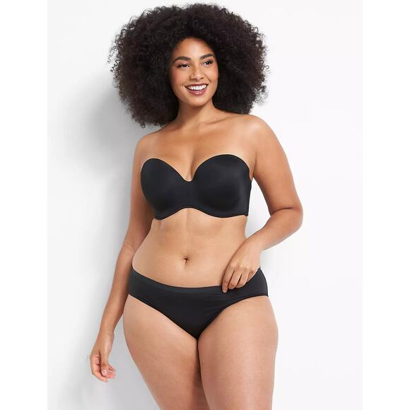 Cacique sz 44D black strapless bra underwire new with tags $45 WL310 - Picture 4 of 8